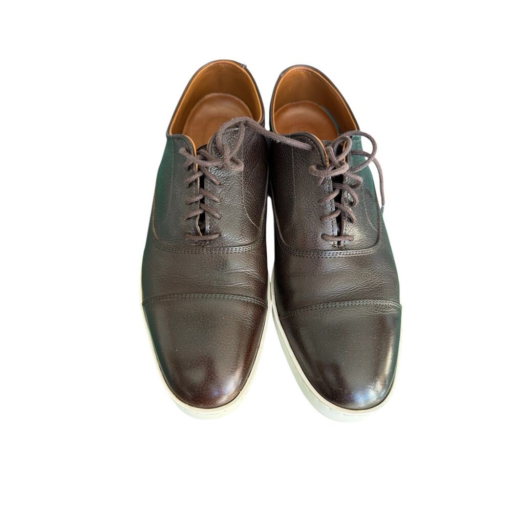 Allen Edmonds "PARK AVENUE" Oxford Dress Sneakers 8.5 D Dark Brown Grain